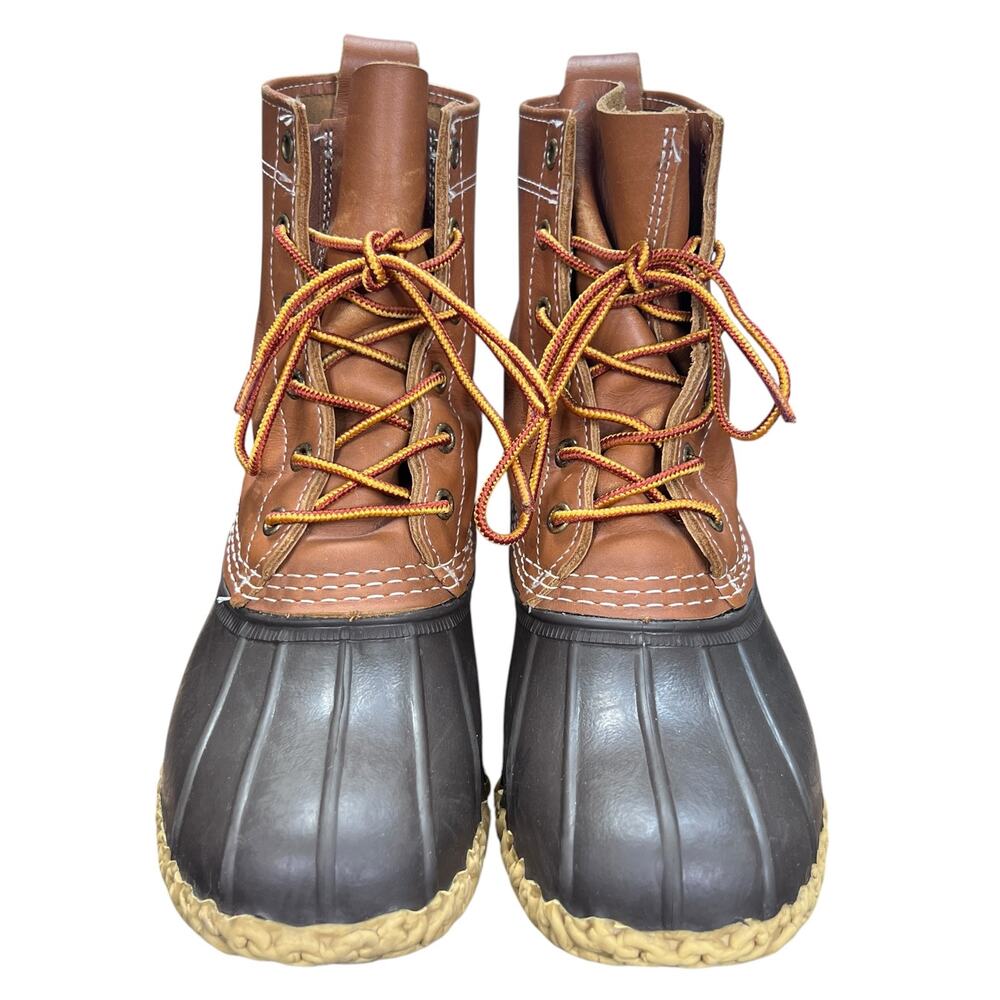 L.L. Bean Women’s 8" Limited Edition Navy Brown Duck Boots Size 7 - Picture 7 of 10